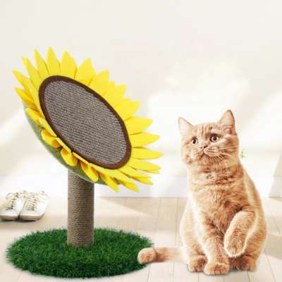 Amazon Durable Modern Sunflower Sisal Post Scratcher Cat Tree For House