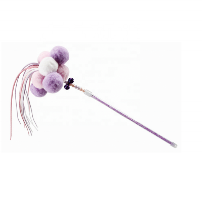 2020 Amazon Interactive Funny  Feather Ball Stick Wand Pet Cat Plush Toys