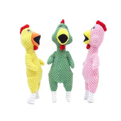 Hot Sale Interactive Plush Breathable Comfort Funny Screaming Chicken Squeaky Chew Dog Toy