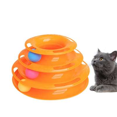 2020 New Design Interactive Removeable 3 Layers Turntable  Pet Toys For Cat