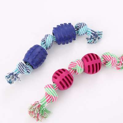 2020 Wholesale Double-knotted Cotton Bite Chew Ball Molar Dog Pet Toy